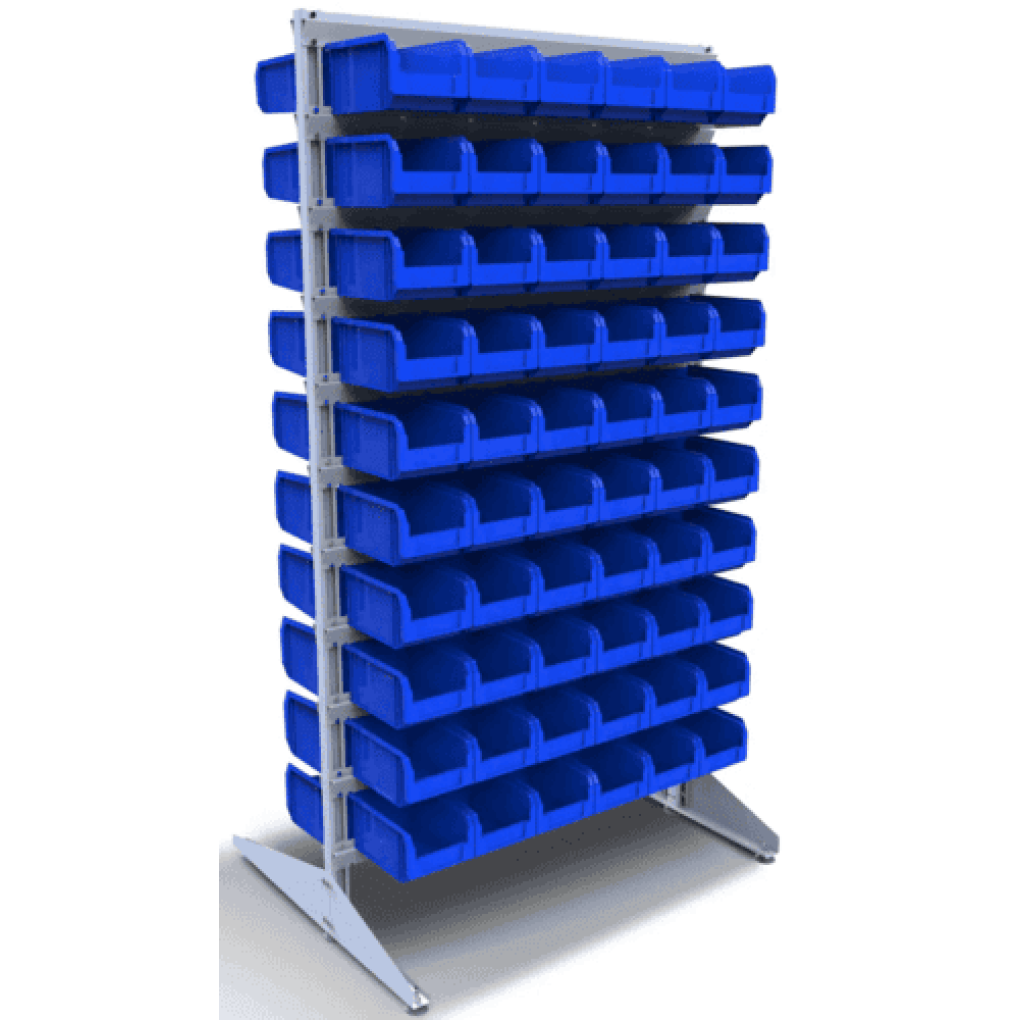 Складской стеллаж для метизов - 120 лотков для болтов, гаек и мелких деталей