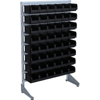 Стеллаж для автомастерской с пластиковыми кюветами на 48 лотков
