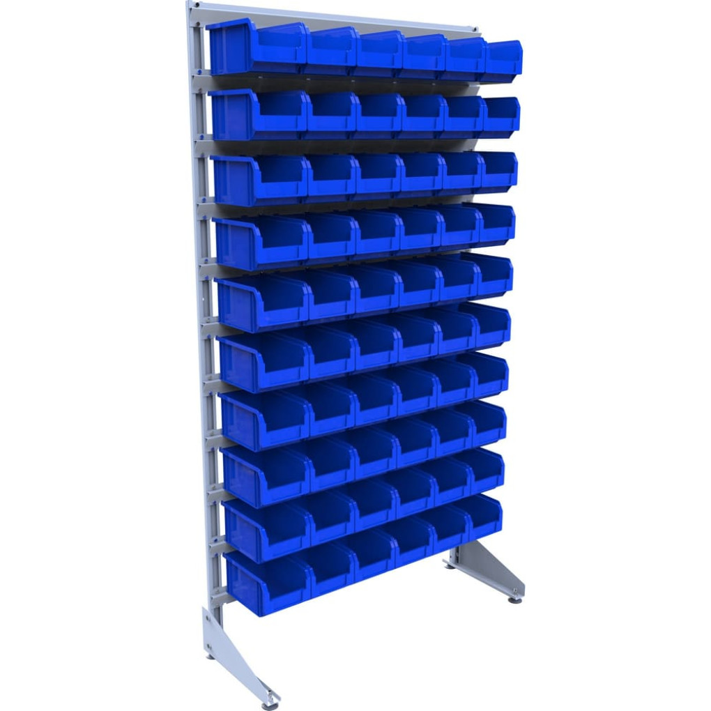 Стеллаж для метизов на 60 пластиковых ящика