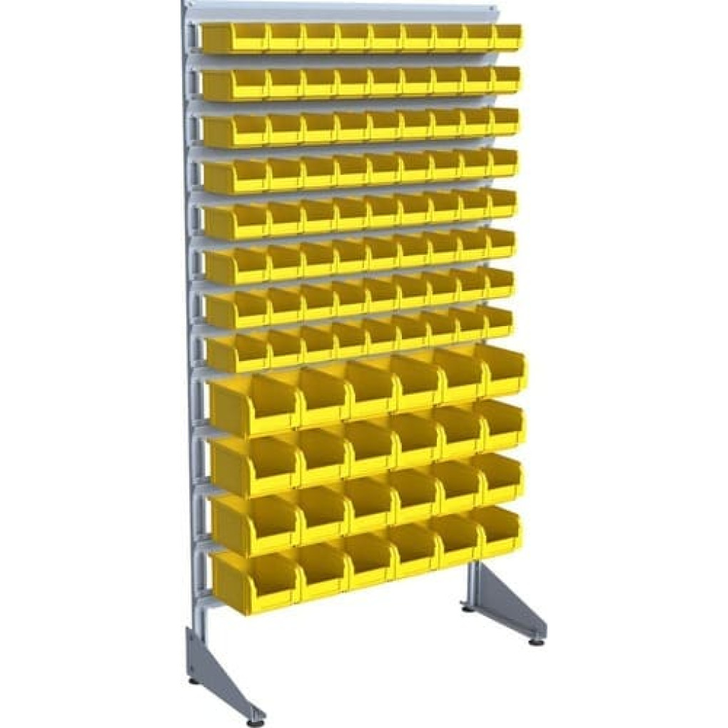 Односторонний стеллаж для метизов на 96 боксов