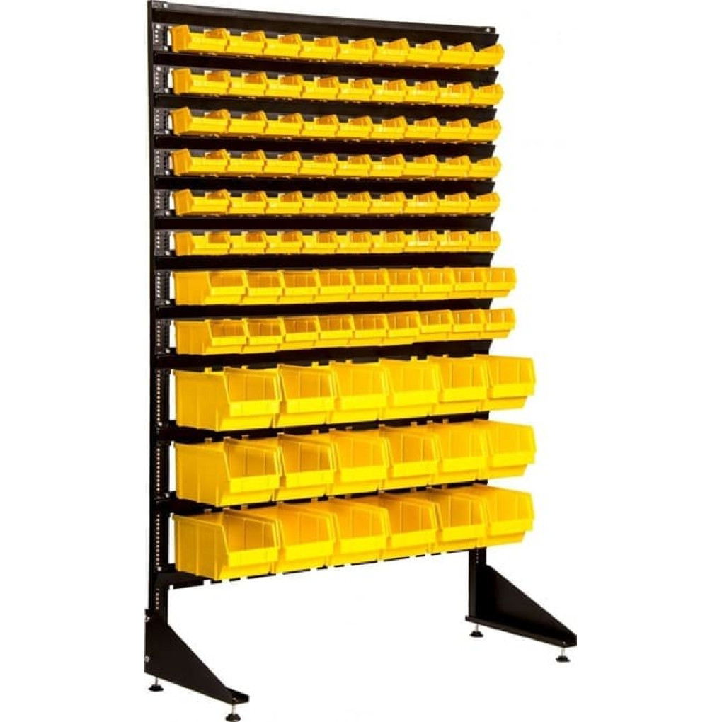 Стелаж для шурупів на 90 пластикових лотків