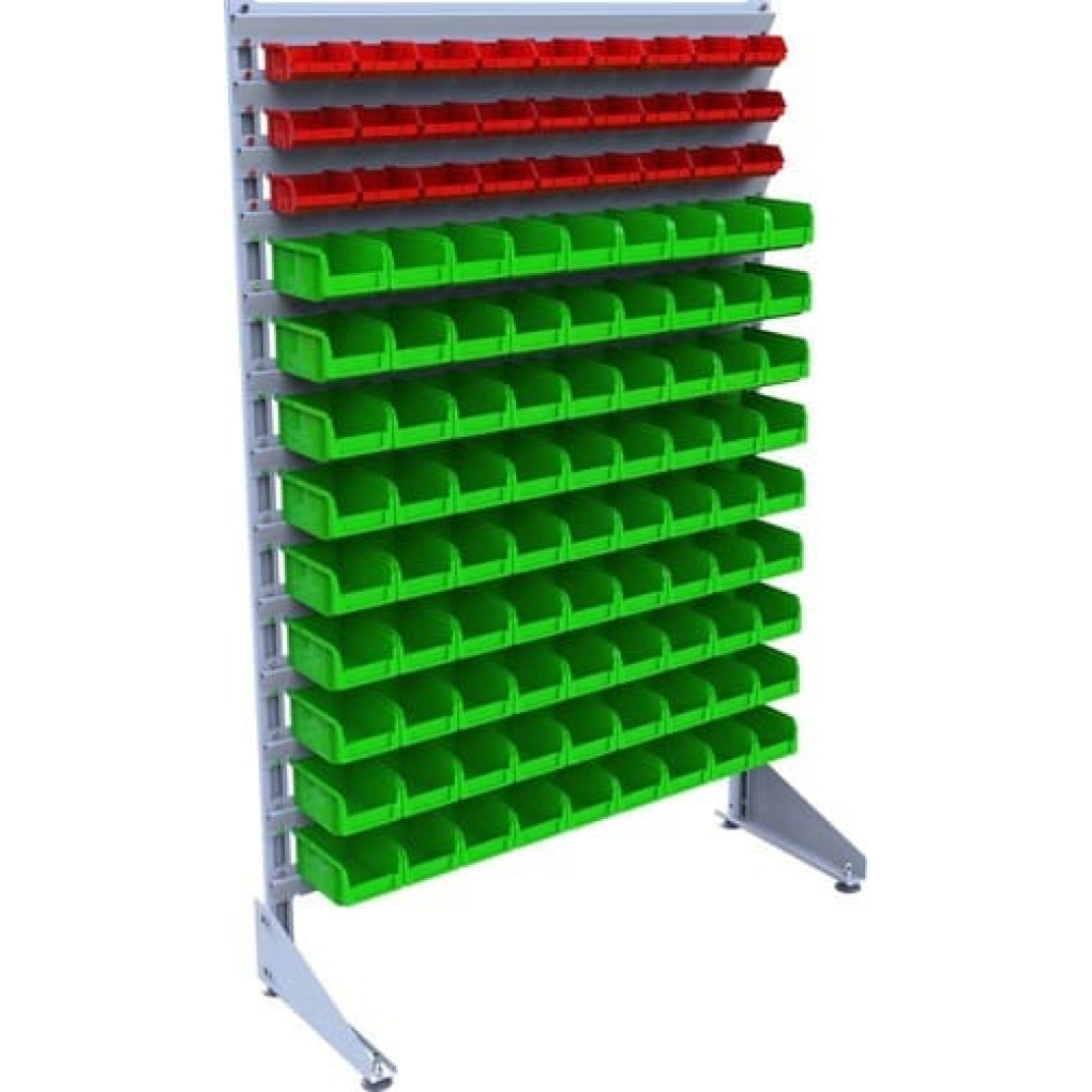 Стойка с пластиковыми ящиками для метизов - 108 шт