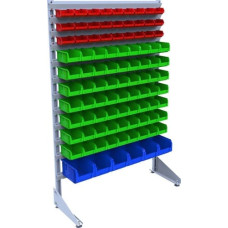 Односторонний стеллаж 1500 мм на 96 пластиковых контейнеров