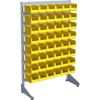 Стеллаж для магазина метизов на 48 пластиковых ящиков