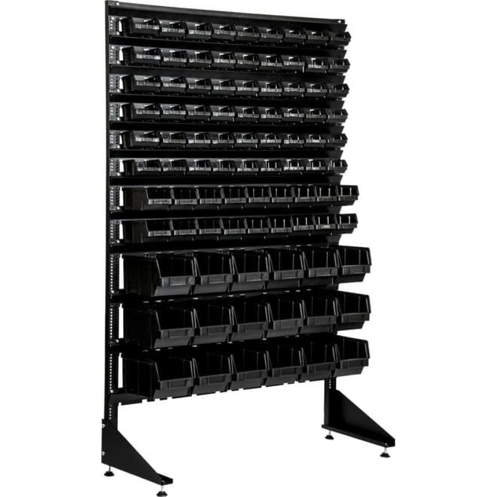 Стелаж для шурупів на 90 пластикових ящиків