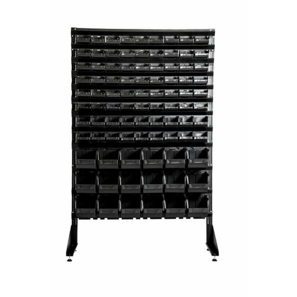 Стелаж для шурупів на 90 пластикових ящиків