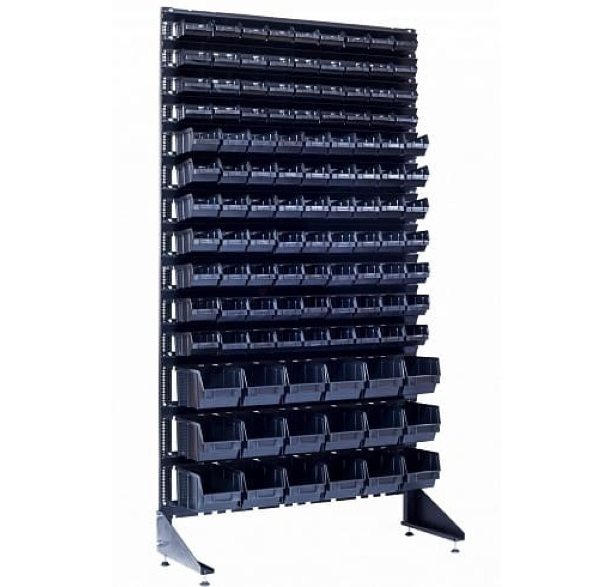 Стелаж на 117 пластикових ящиків для металовиробів