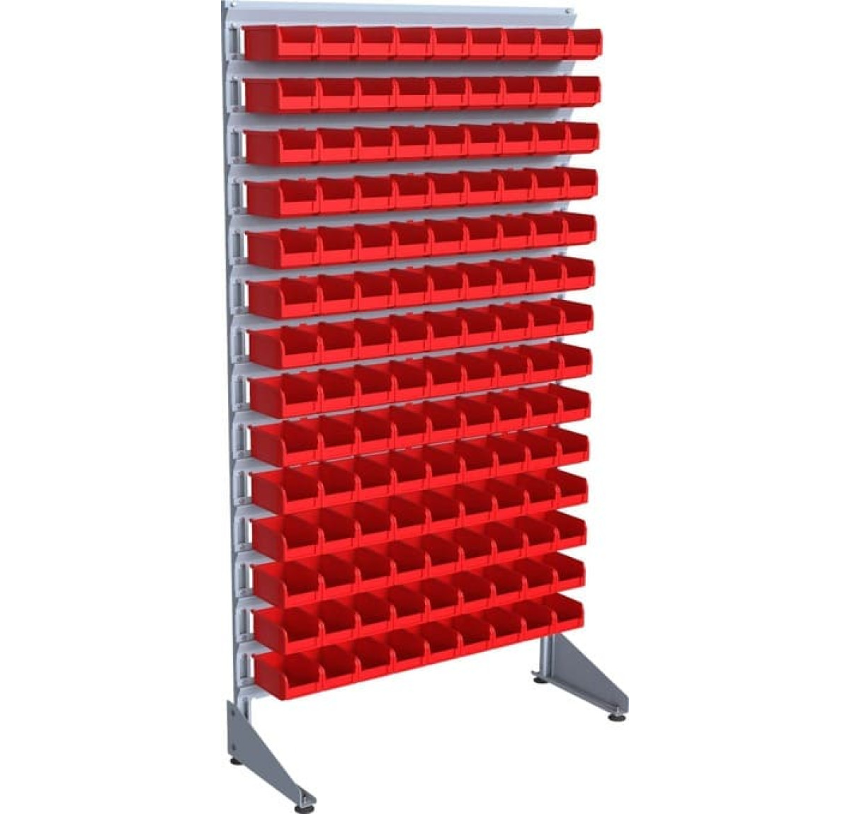 Одностороння стійка з лотками під болти - 126 ящиків