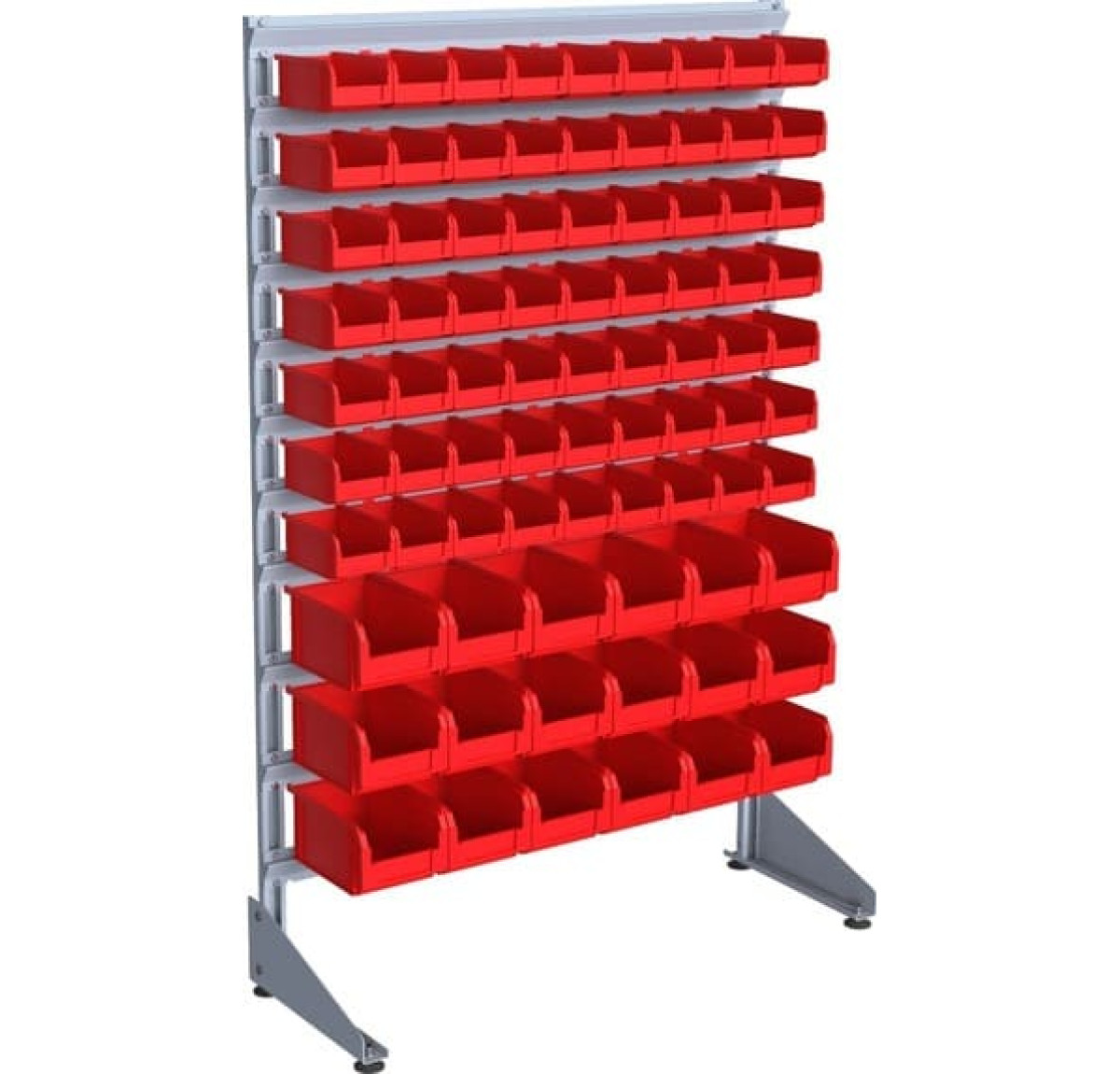 Стелаж на 81 контейнер для зберігання металовиробів