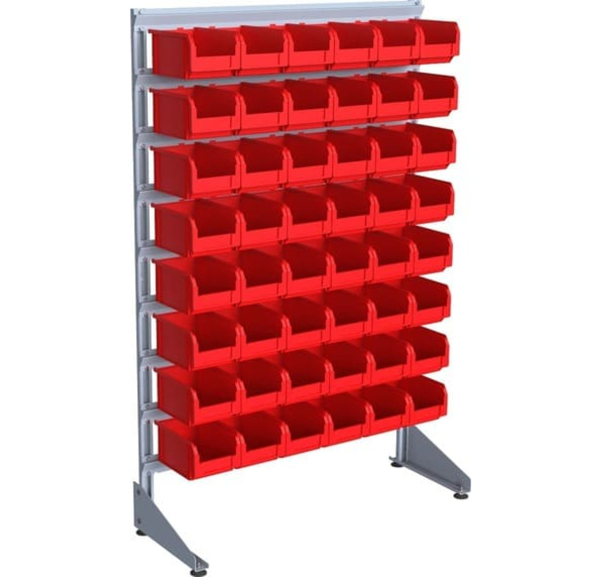 Торговая витрина с 48 пластиковыми лотками для гаража