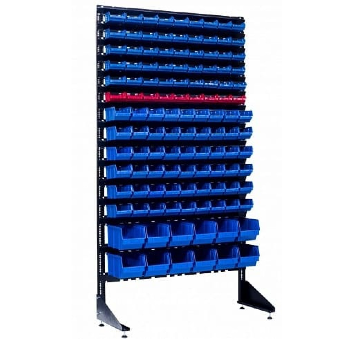 Стелаж для зберігання деталей, металовиробів на 120 пластикових ящика