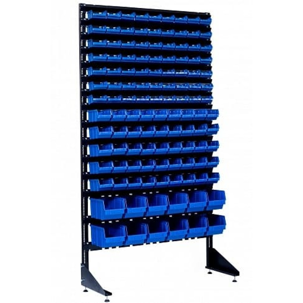 Стеллаж на 120 пластиковых ящиков для метизов