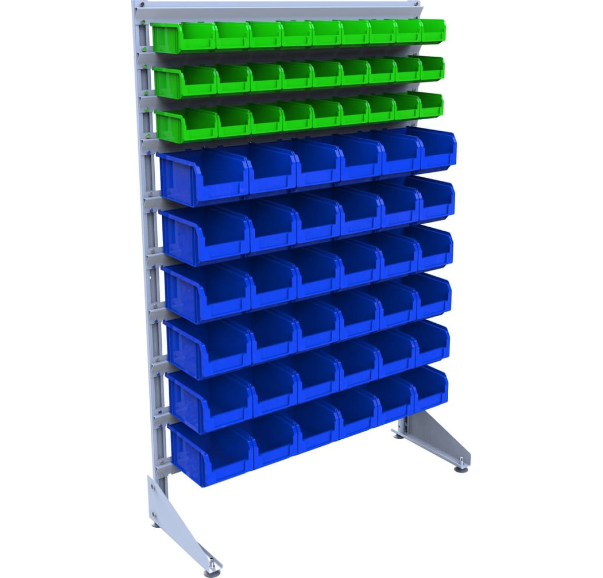 Стенд на 63 пластикових контейнери для болтів та гайок