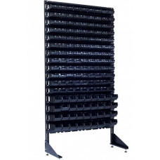 Стелаж з ящиками для металовиробів на 144 лотки