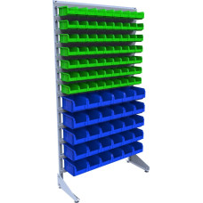 Стойка для метизов - 93 пластиковых лотка для склада