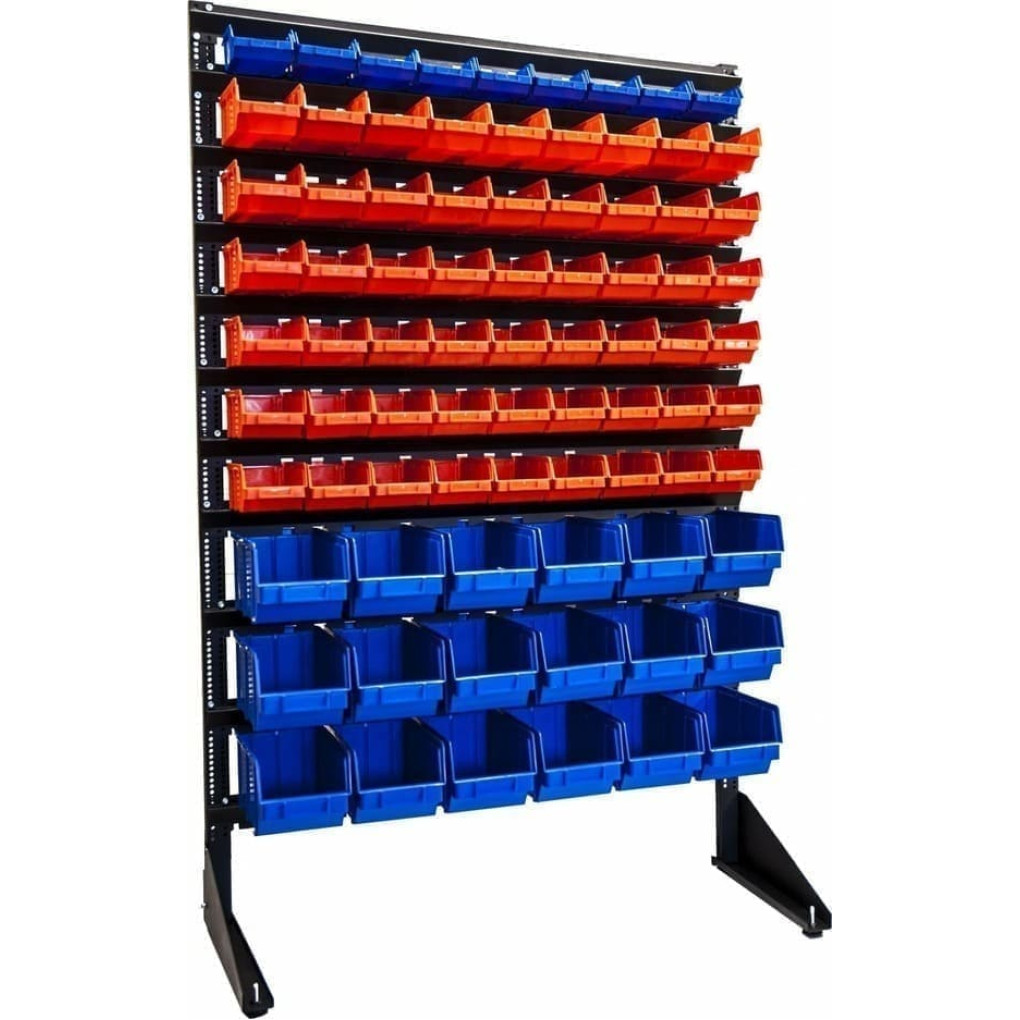 Металевий стелаж з пластиковими боксами -81 шт