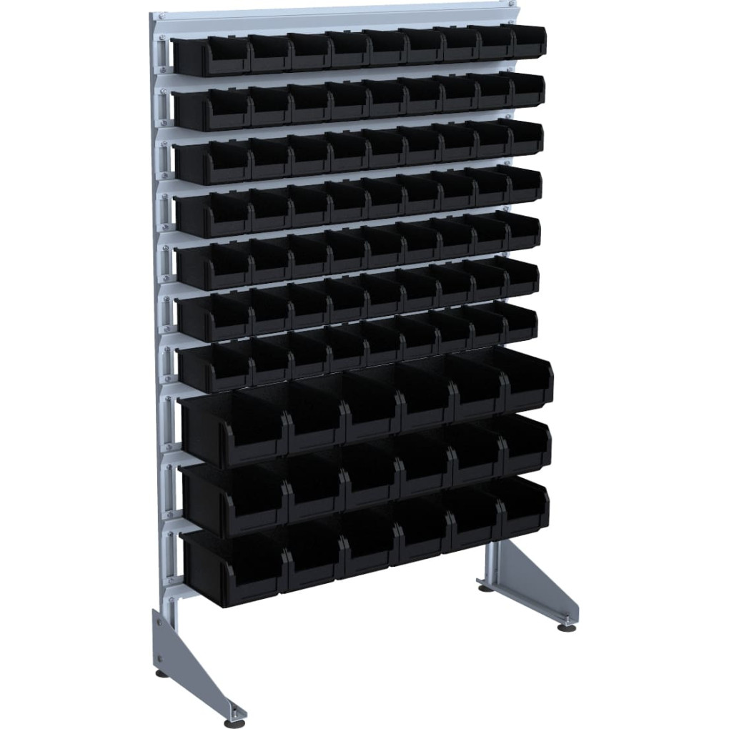 Витрина с 81 пластиковым лотком для мелких деталей