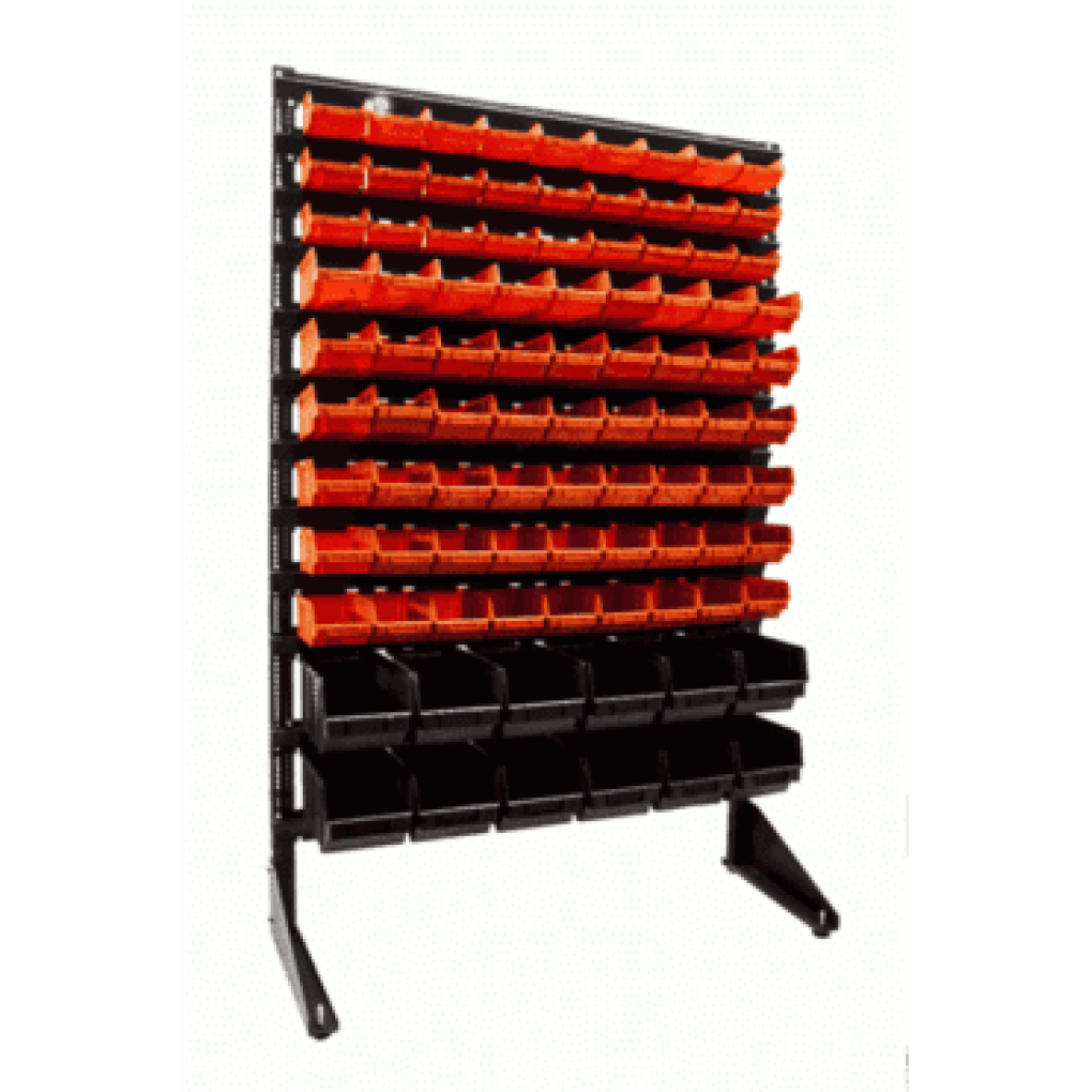 Металевий стелаж на 93 бокси для запчастин.