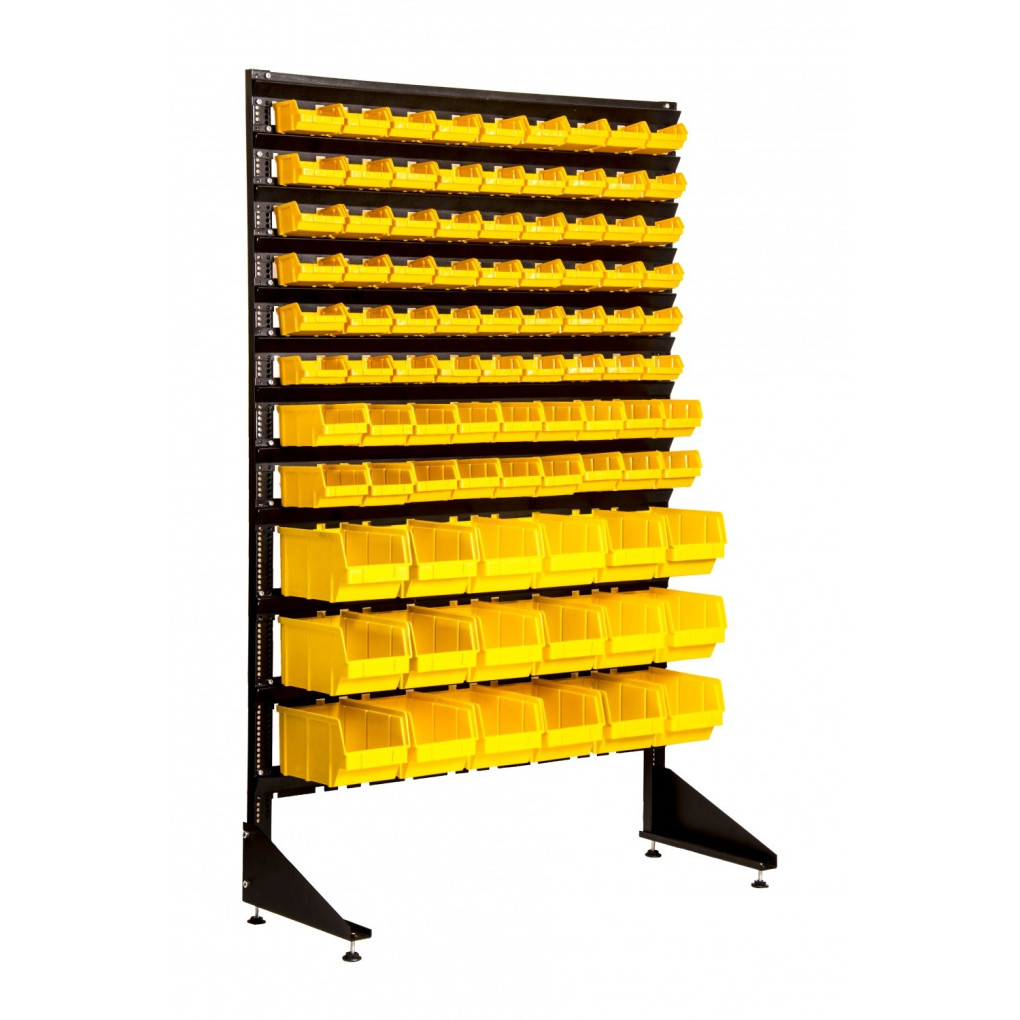 Стелаж для шурупів на 90 пластикових ящиків