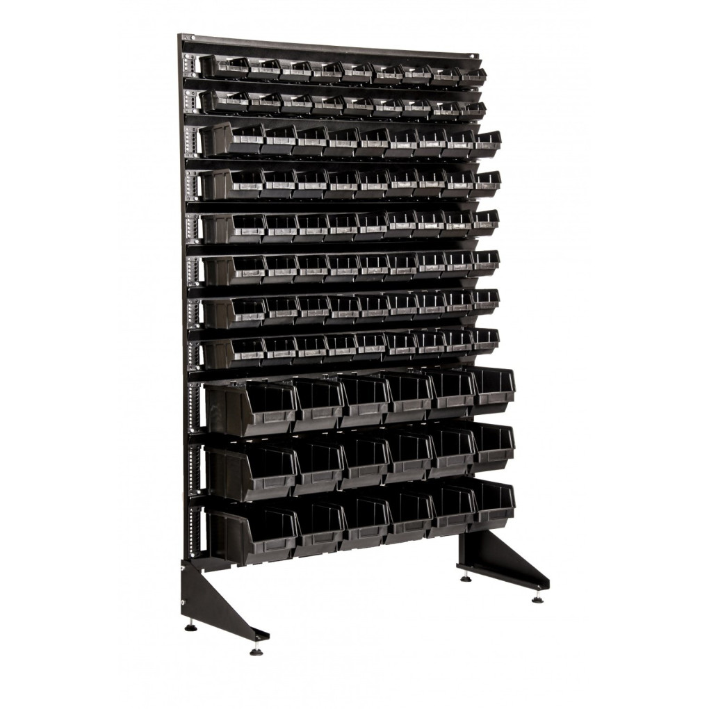 Стеллаж для метизов на 90 пластиковых ящиков