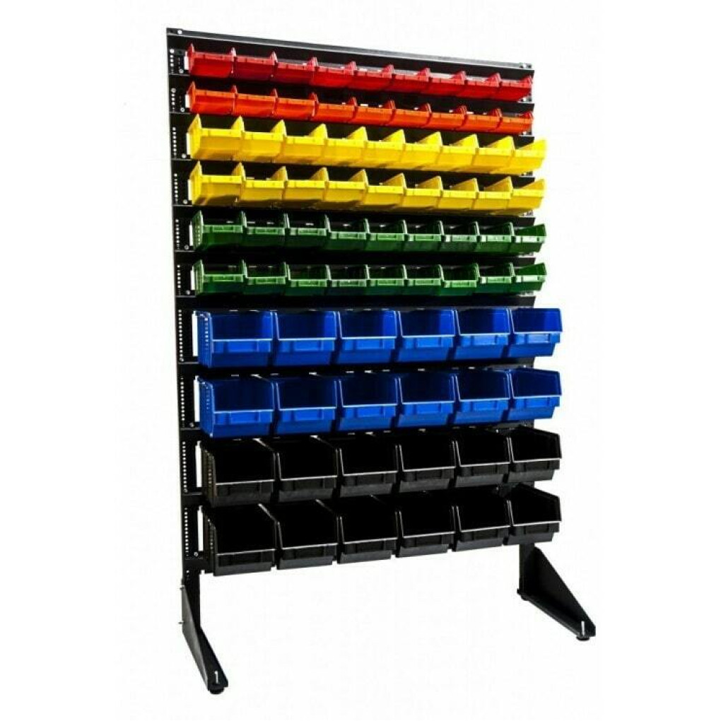 Стелаж метизний односторонній 78 ящиків для магазину кріплення