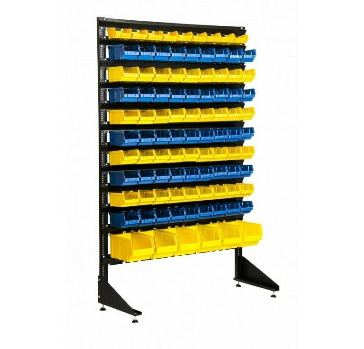 Стойка для метизов на склад на 96 пластиковых ящиков
