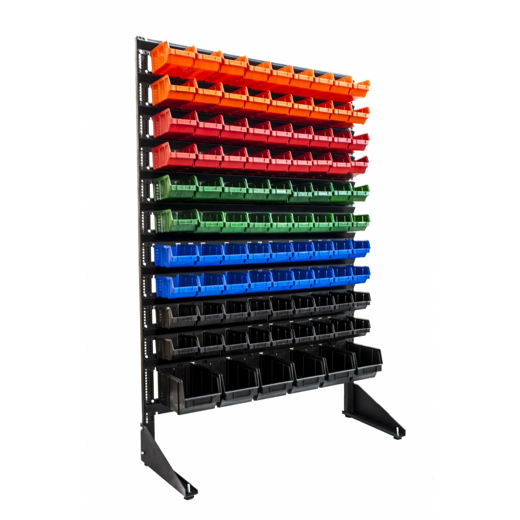 Стелаж пристінний на 96 ящиків для метизів