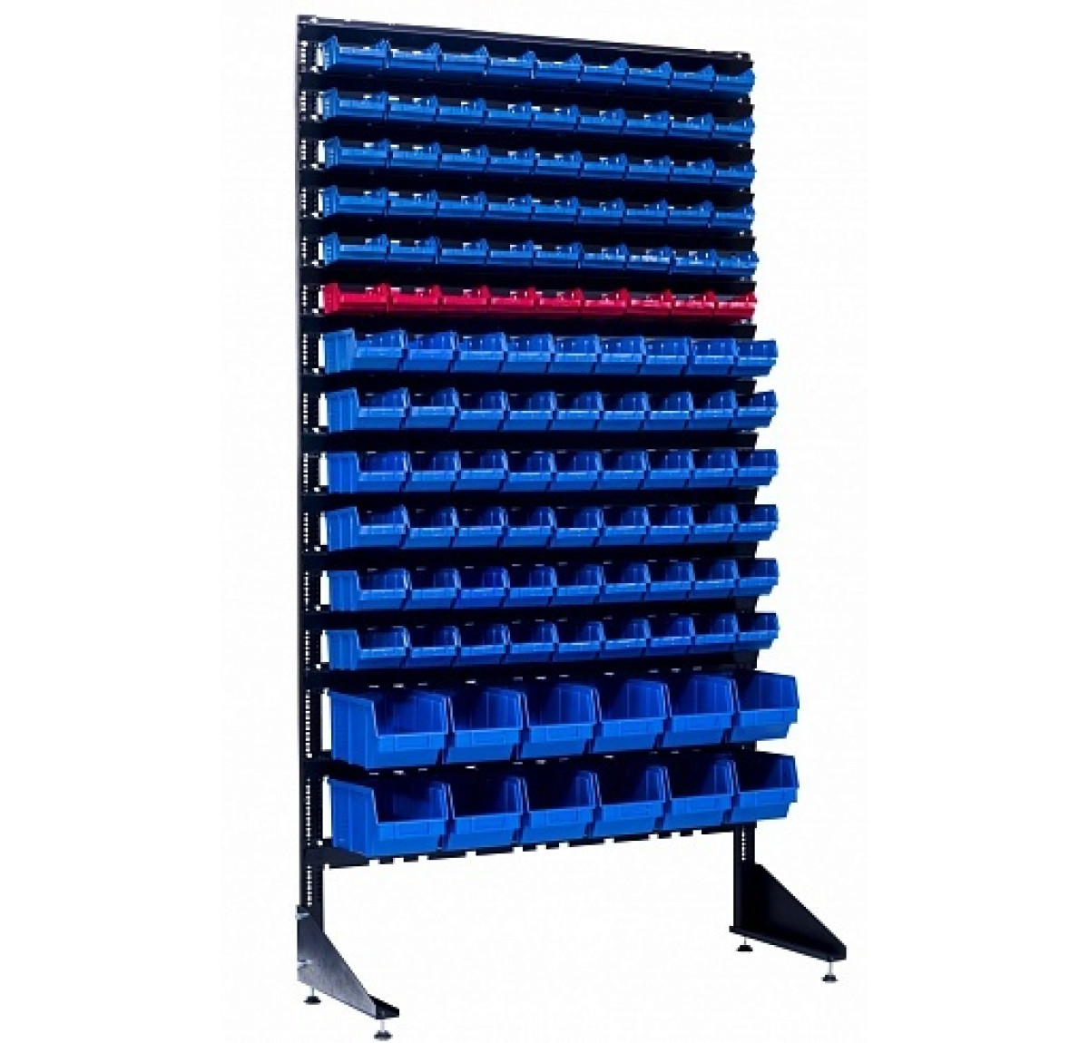 Стенд для магазину із пластиковими ящиками 120 шт