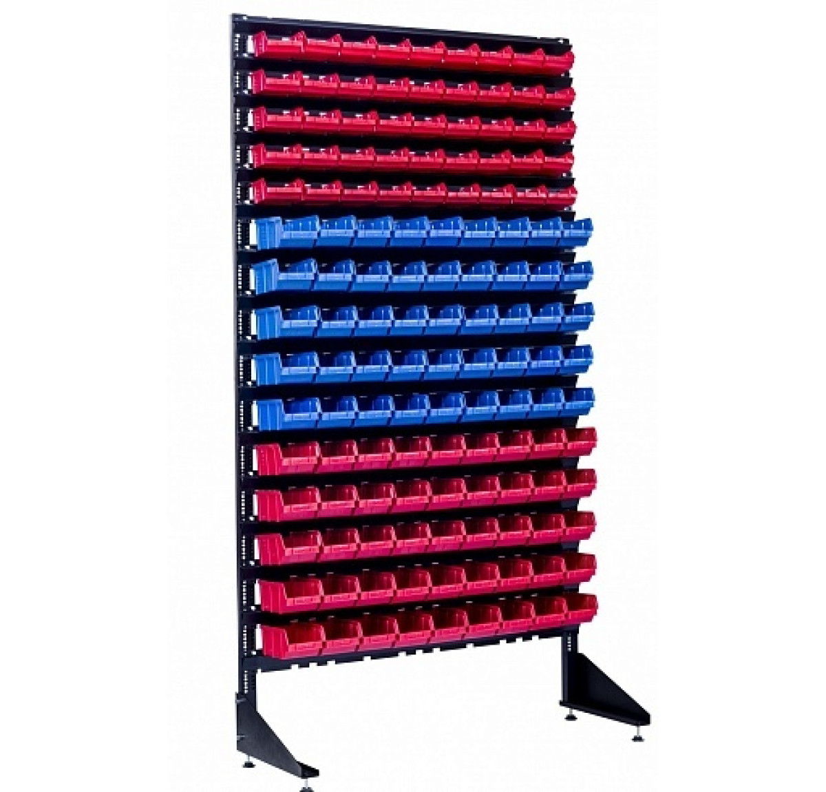 Стелаж під металовироби на 135 контейнерів для гаража або на виробництво