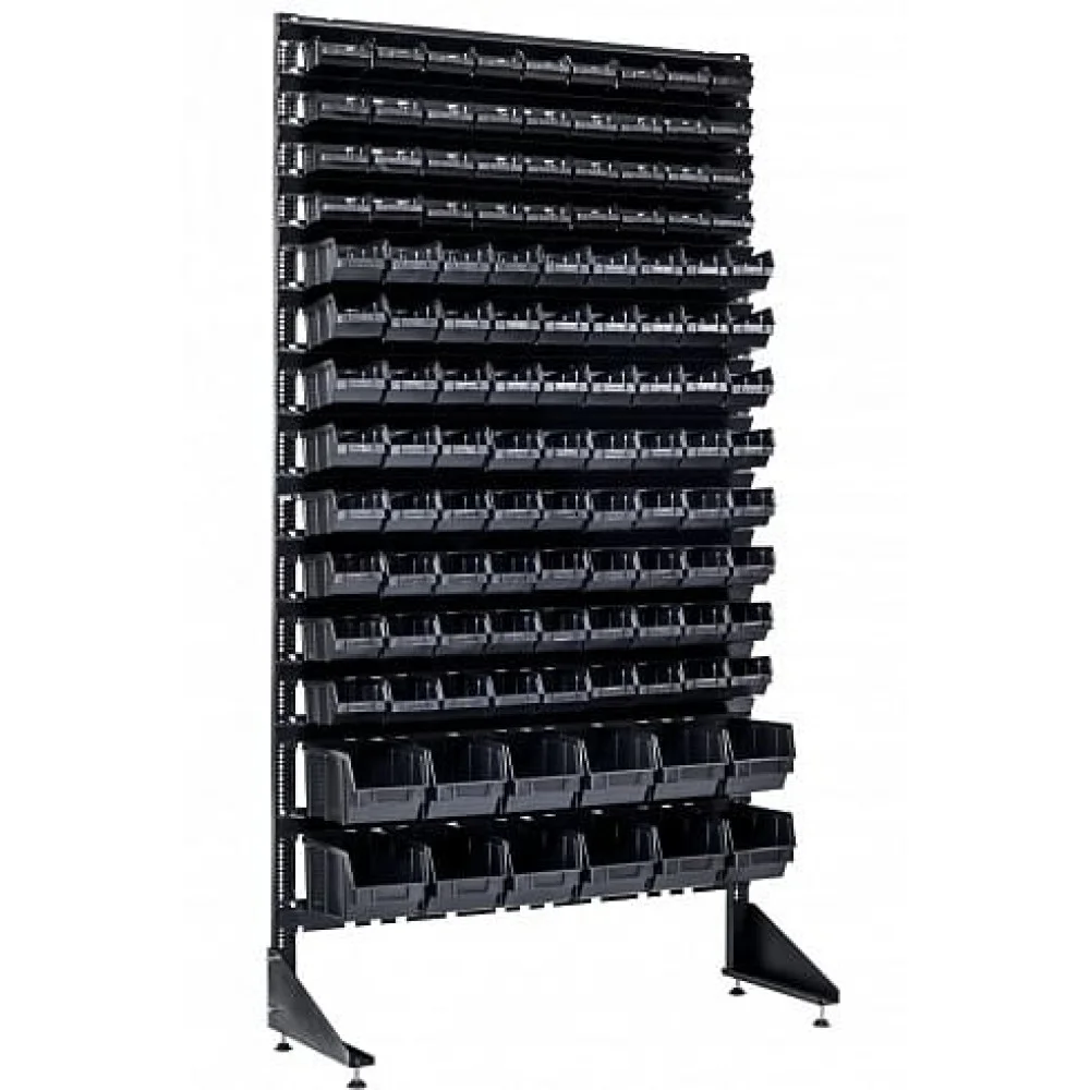 Стелаж з лотками для метизів на 120 ящиків пластикових