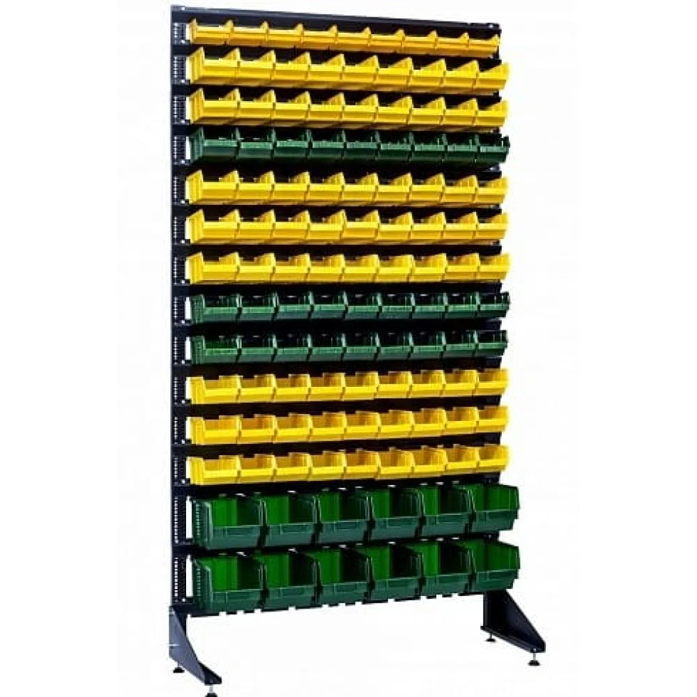 Стелаж з лотками для фітингів і дрібниць - 120 шт