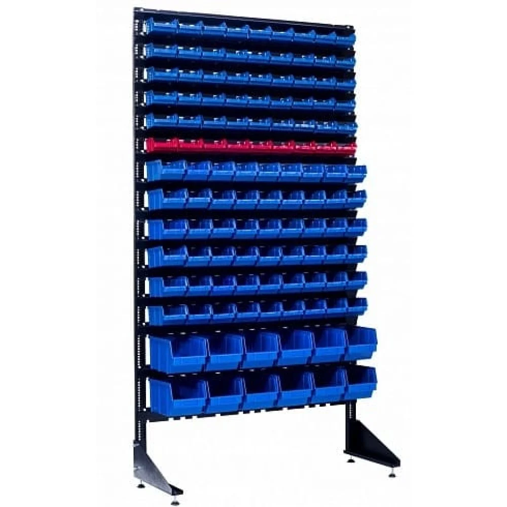 Стелаж для зберігання деталей, метизів на 120 пластикових ящиків