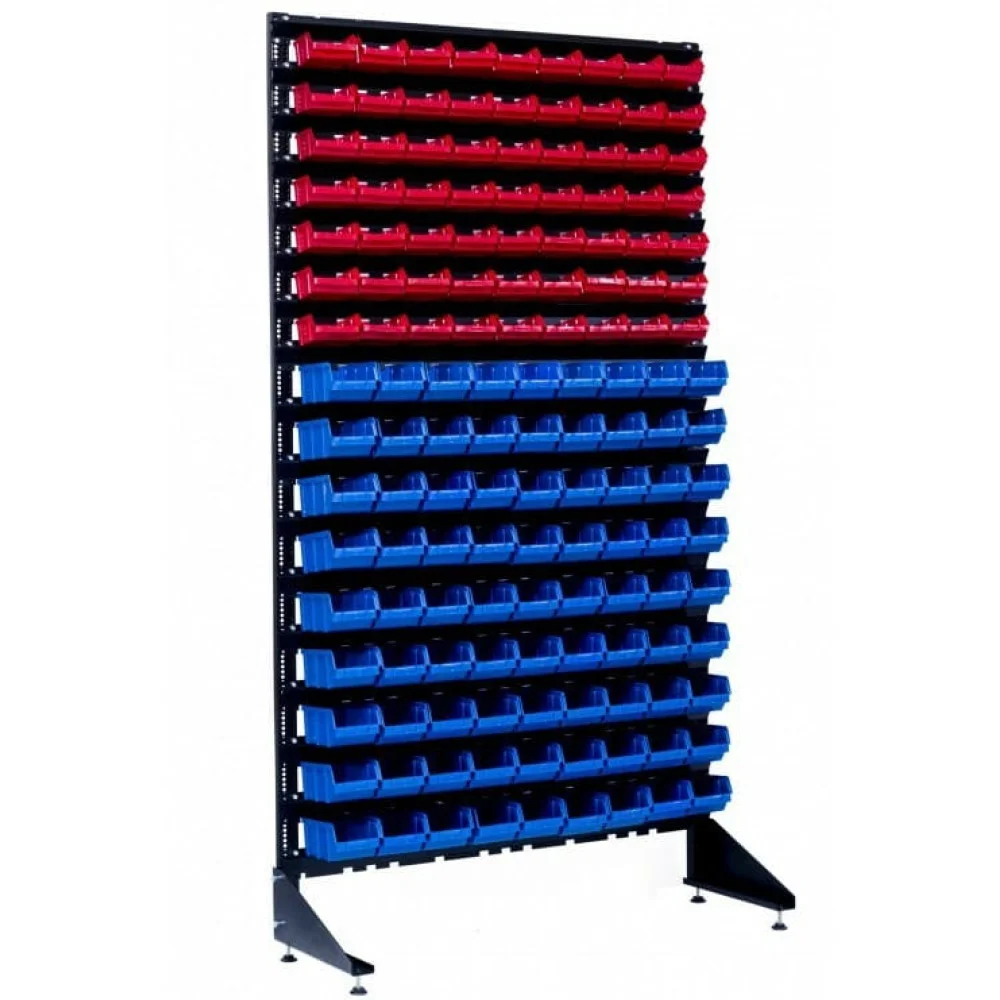 Стелаж для метизів з пластиковими ящиками - 144 шт
